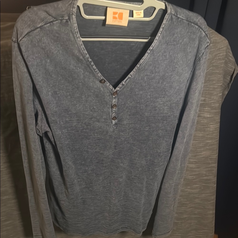 Hugo Boss Charcoal Long Sleeve Henley